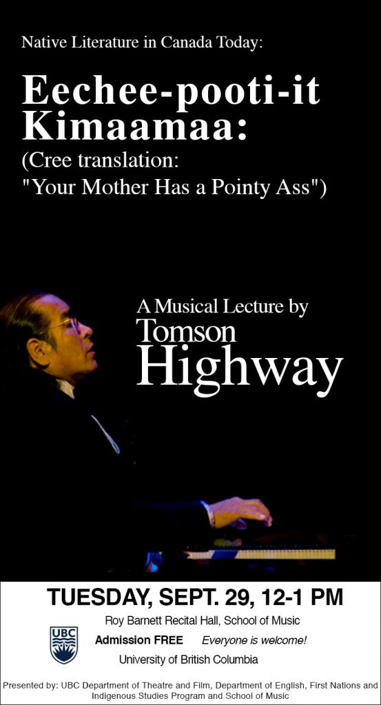 A Musical Lecture by Tomson Highway