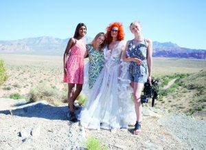 Nimisha Mukerji, director (far left) with the photo crew and central subject of Tempest Storm. Photo: Matilda Temperly