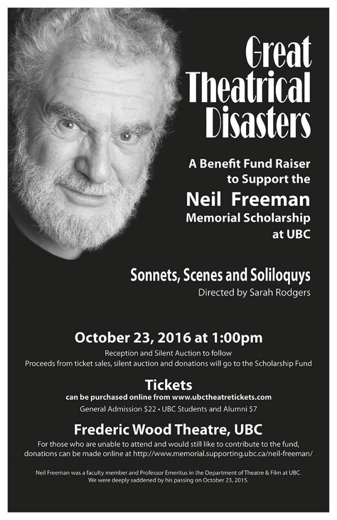 NEIL FREEMAN MEMORIAL SCHOLARSHIP BENEFIT PERFORMANCE