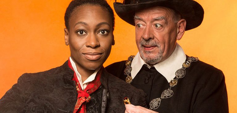 Sarah Afful as Viola and Rod Beattie as Malvolio. Photo by Lynda Churilla.