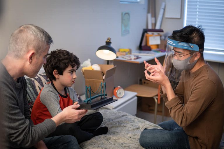 Ian directing actors (l-r) Aidan Leonard, Noah Leonard.