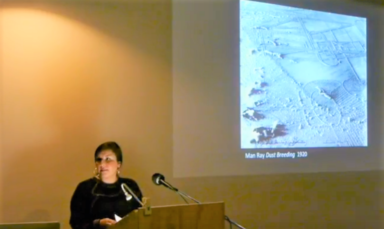 Dr. Santos giving a lecture on "Dust, Media and Invisible Materiality"at the Vancouver Institute for Social Research on April 25, 2016 (hosted at the Or Gallery)